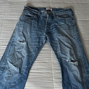 LEVIS Men's Blue Distressed Jeans